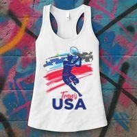 USA Tennis Support The Team Shirts USA Tennis Lover Women's Tank Top thumb 3