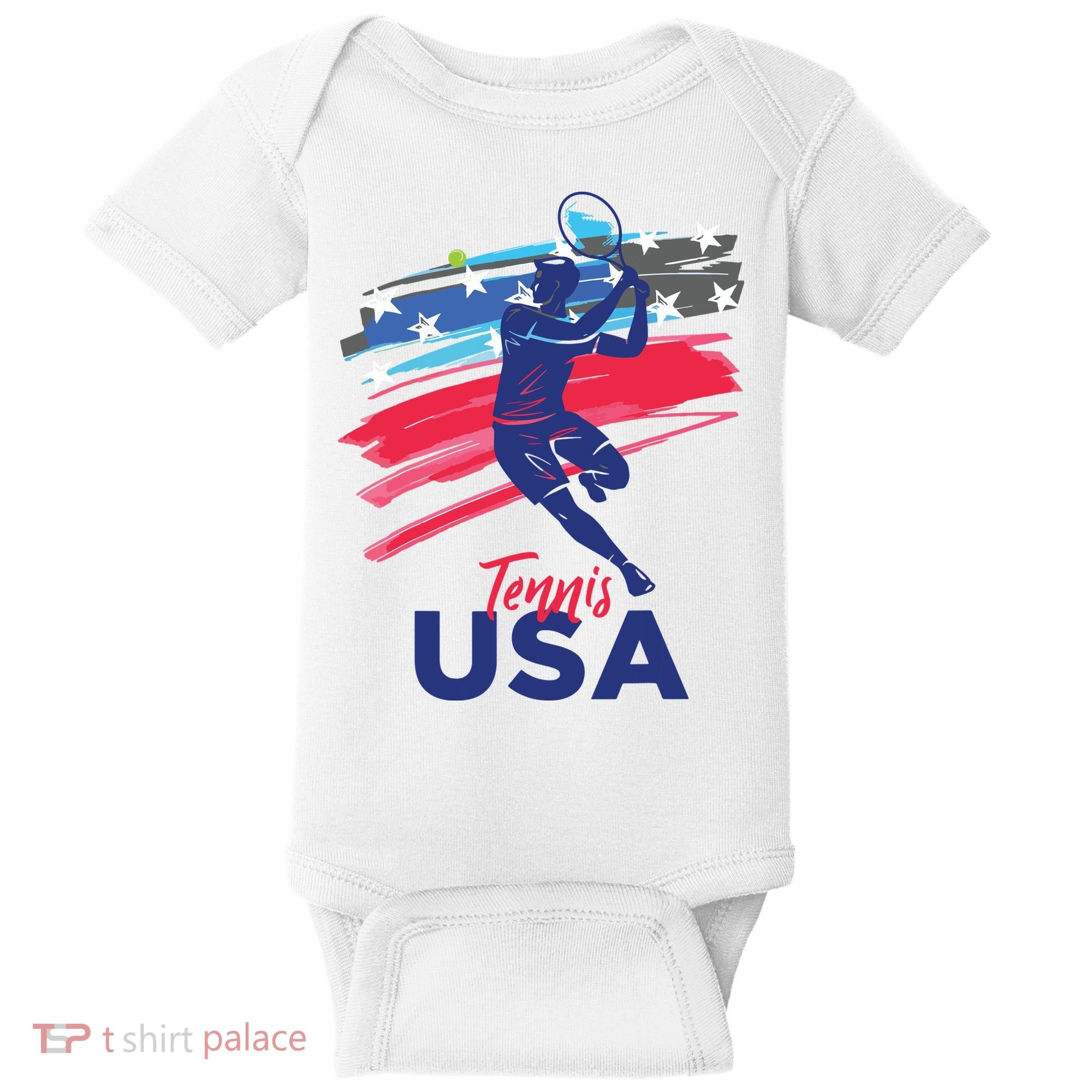 USA Tennis Support The Team Shirts USA Tennis Lover Baby Bodysuit