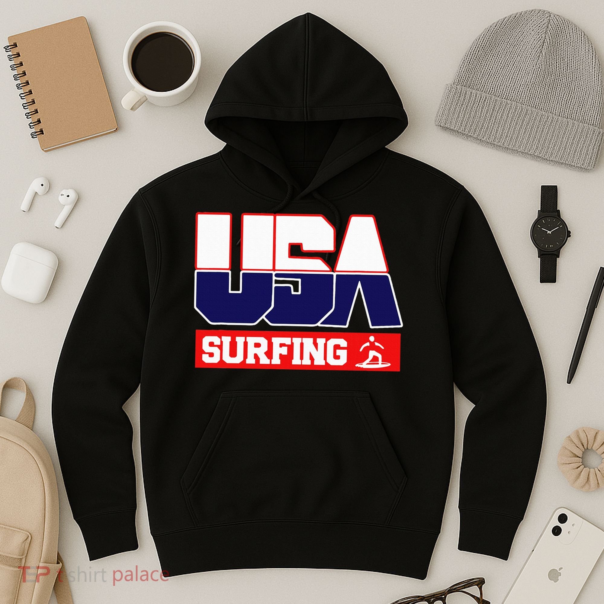 Usa Team Surfing American Sports Hoodie