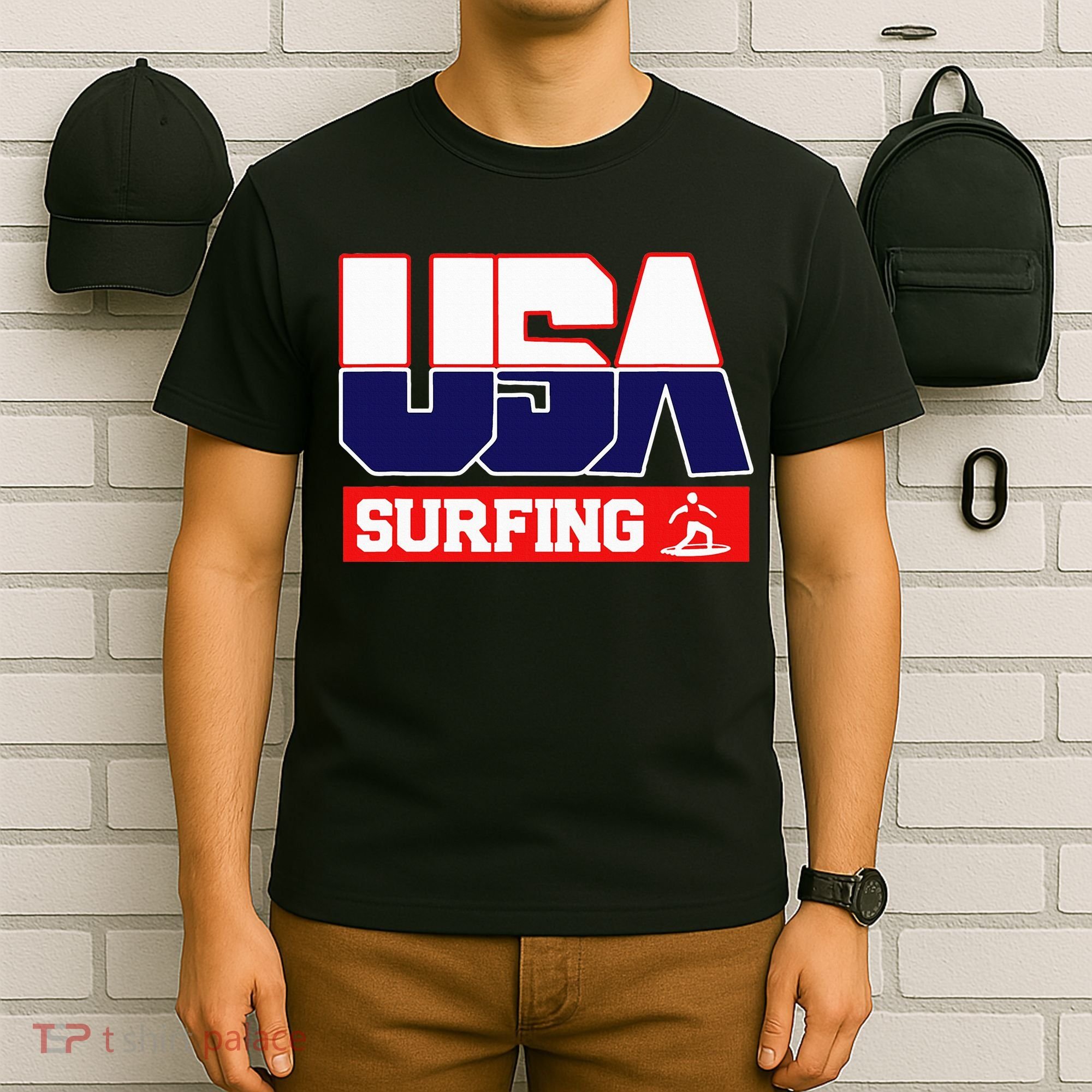Usa Team Surfing American Sports T-Shirt