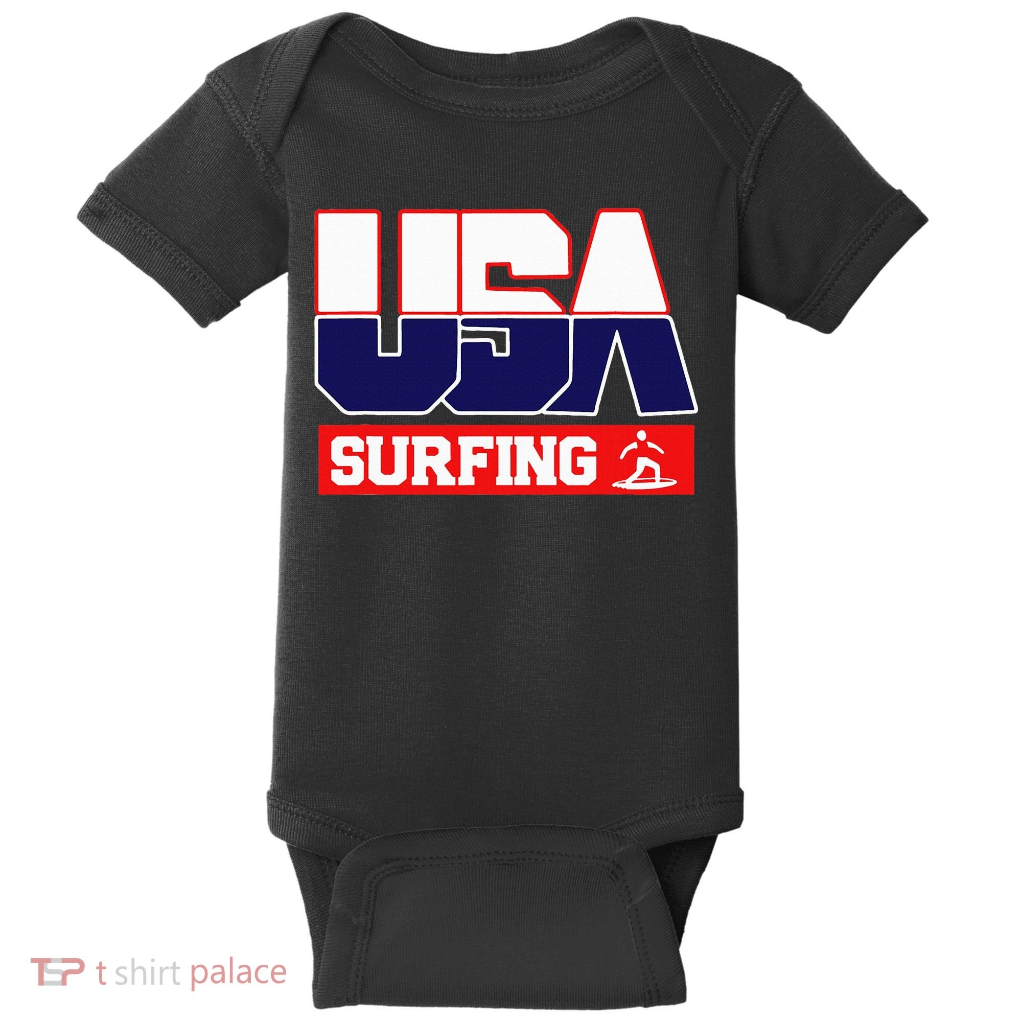 Usa Team Surfing American Sports Baby Bodysuit