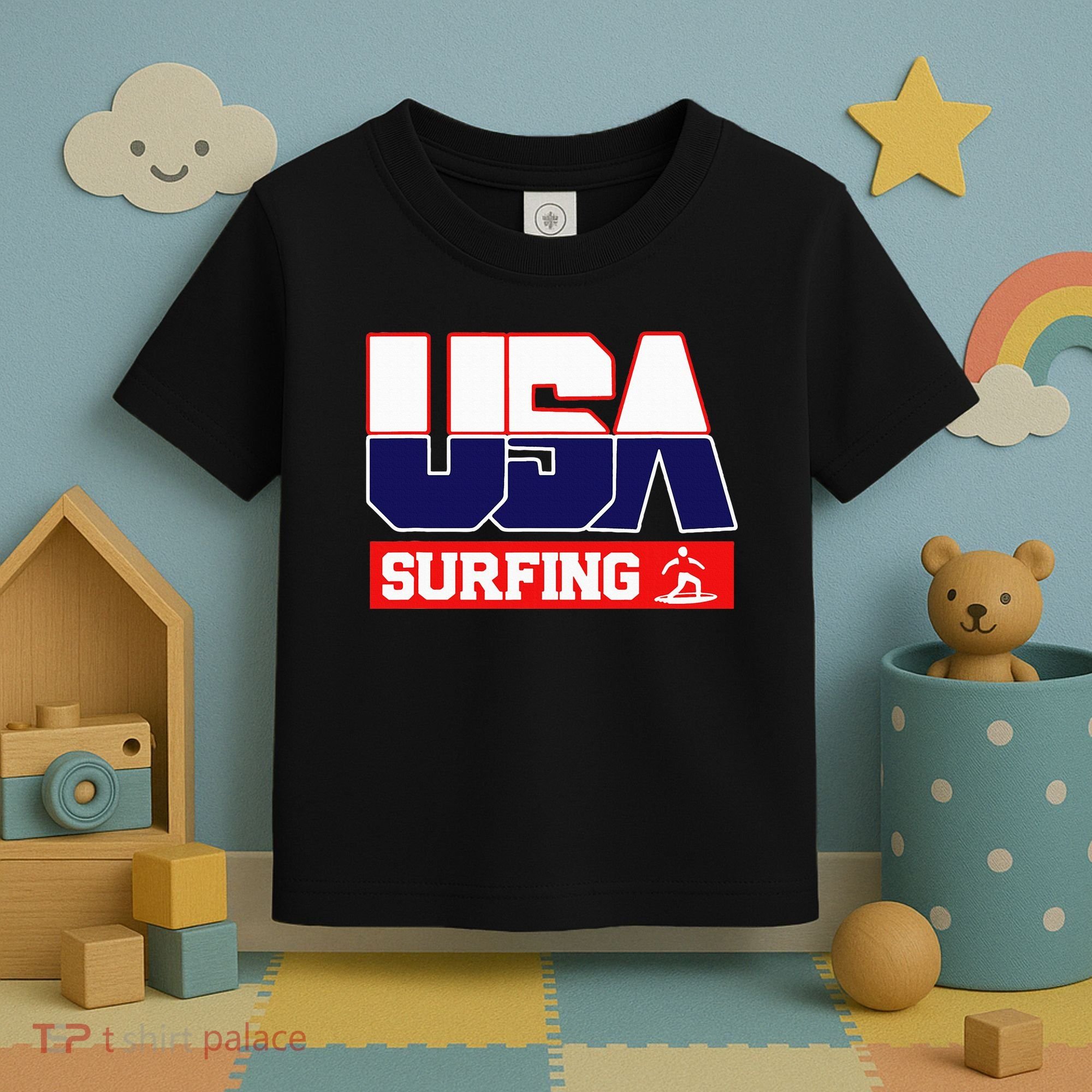 Usa Team Surfing American Sports Toddler T-Shirt