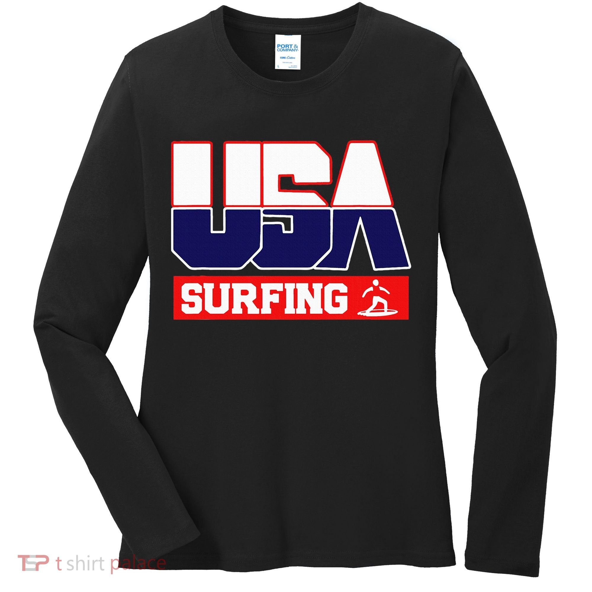 Usa Team Surfing American Sports Women's Long Sleeve Shirt