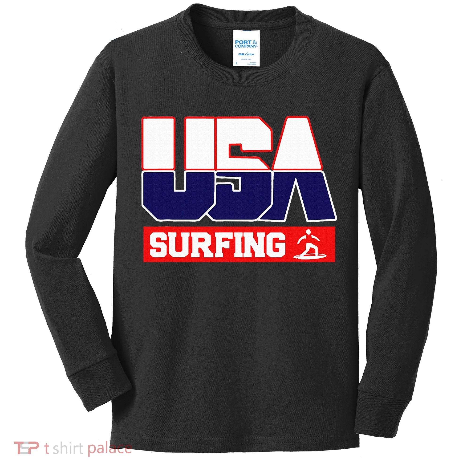 Usa Team Surfing American Sports Kids Long Sleeve Shirt