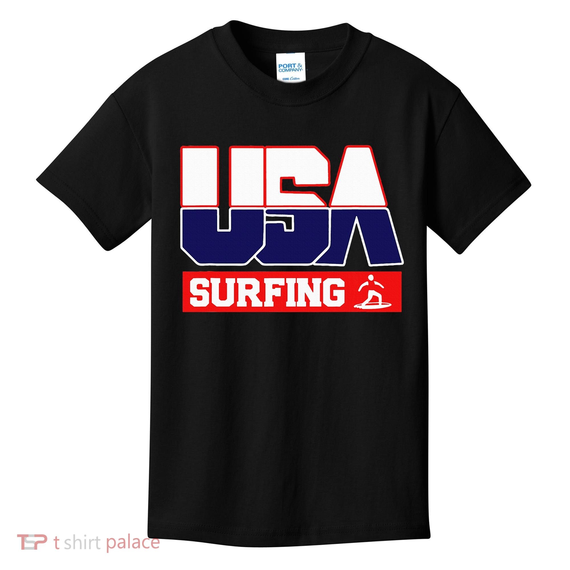 Usa Team Surfing American Sports Kids T-Shirt