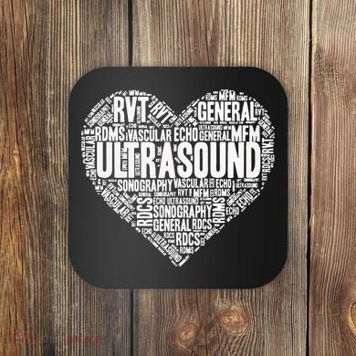 Ultrasound Tech Sonographer Radiology Sonography Heart 2 Coaster