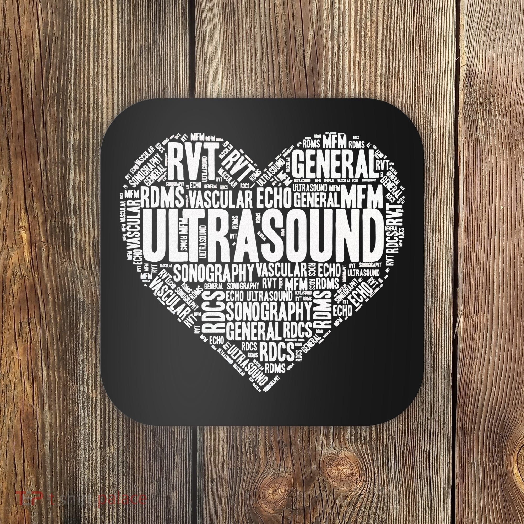 Ultrasound Tech Sonographer Radiology Sonography Heart 2 Coaster