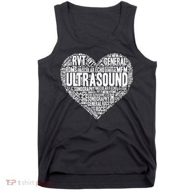 Ultrasound Tech Sonographer Radiology Sonography Heart 2 Tank Top