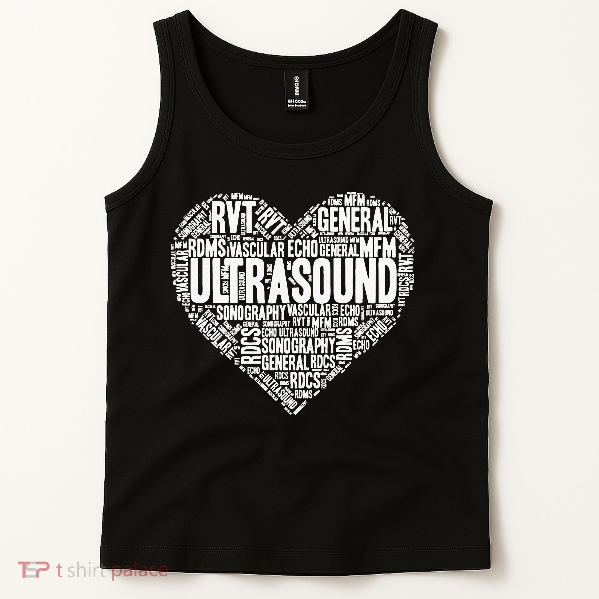 Ultrasound Tech Sonographer Radiology Sonography Heart 2 Tank Top