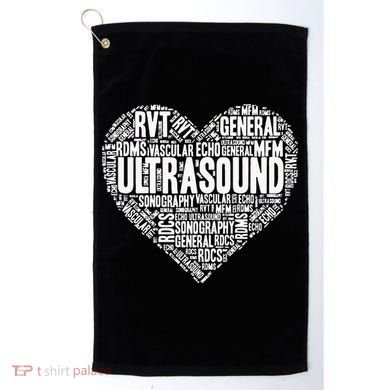 Ultrasound Tech Sonographer Radiology Sonography Heart 2 Golf Towel