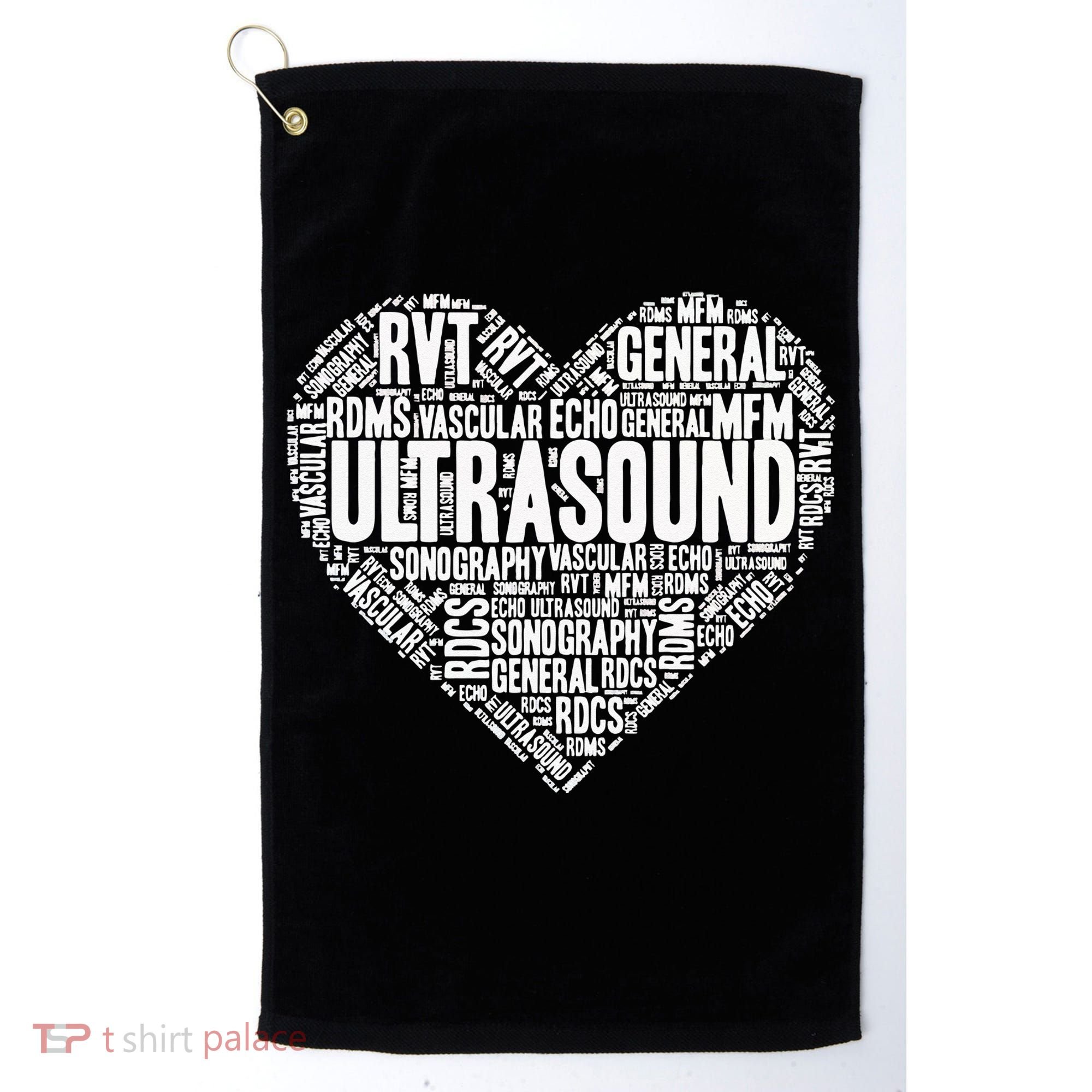 Ultrasound Tech Sonographer Radiology Sonography Heart 2 Golf Towel