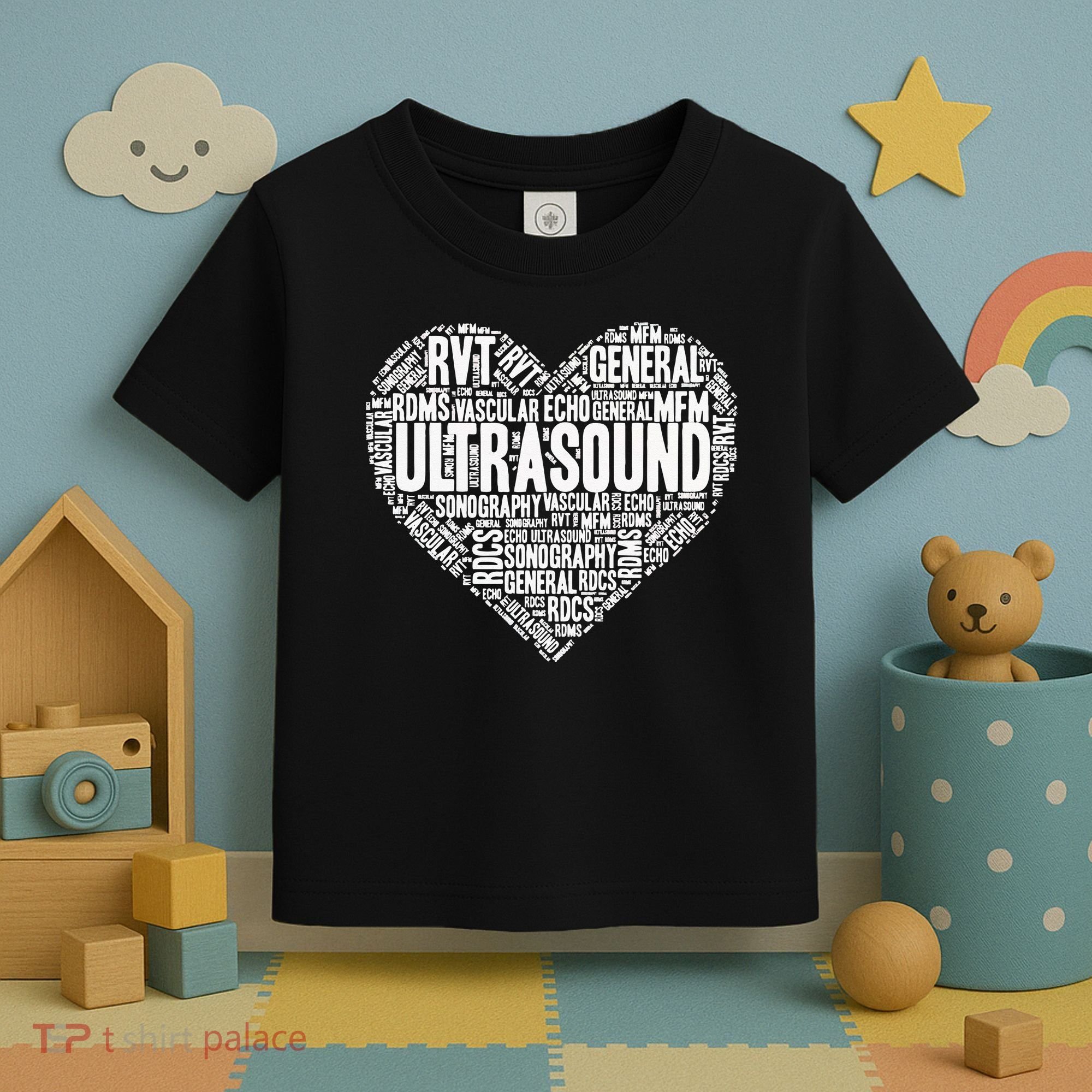 Ultrasound Tech Sonographer Radiology Sonography Heart 2 Toddler T-Shirt