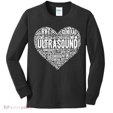 Ultrasound Tech Sonographer Radiology Sonography Heart 2 Kids Long Sleeve Shirt