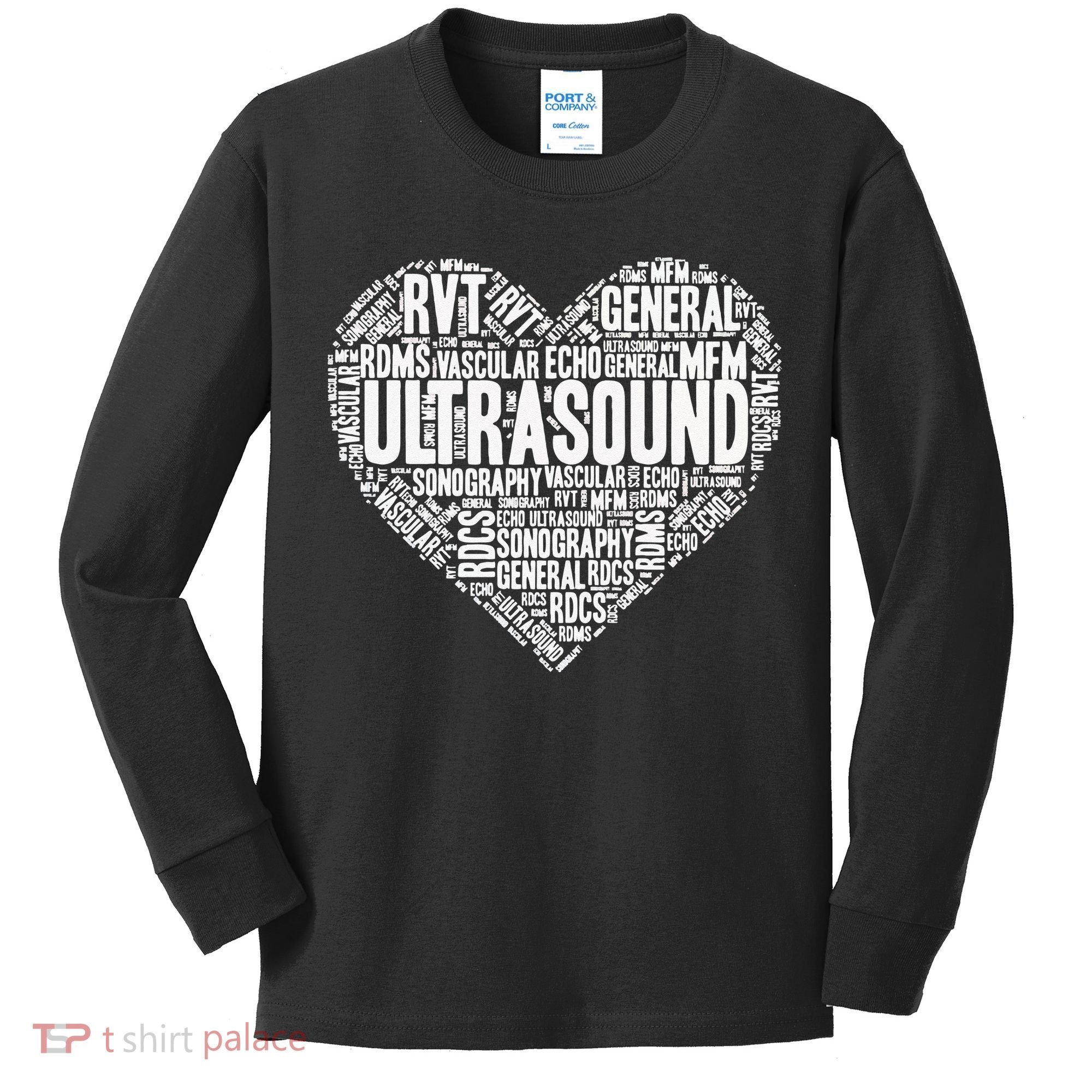 Ultrasound Tech Sonographer Radiology Sonography Heart 2 Kids Long Sleeve Shirt