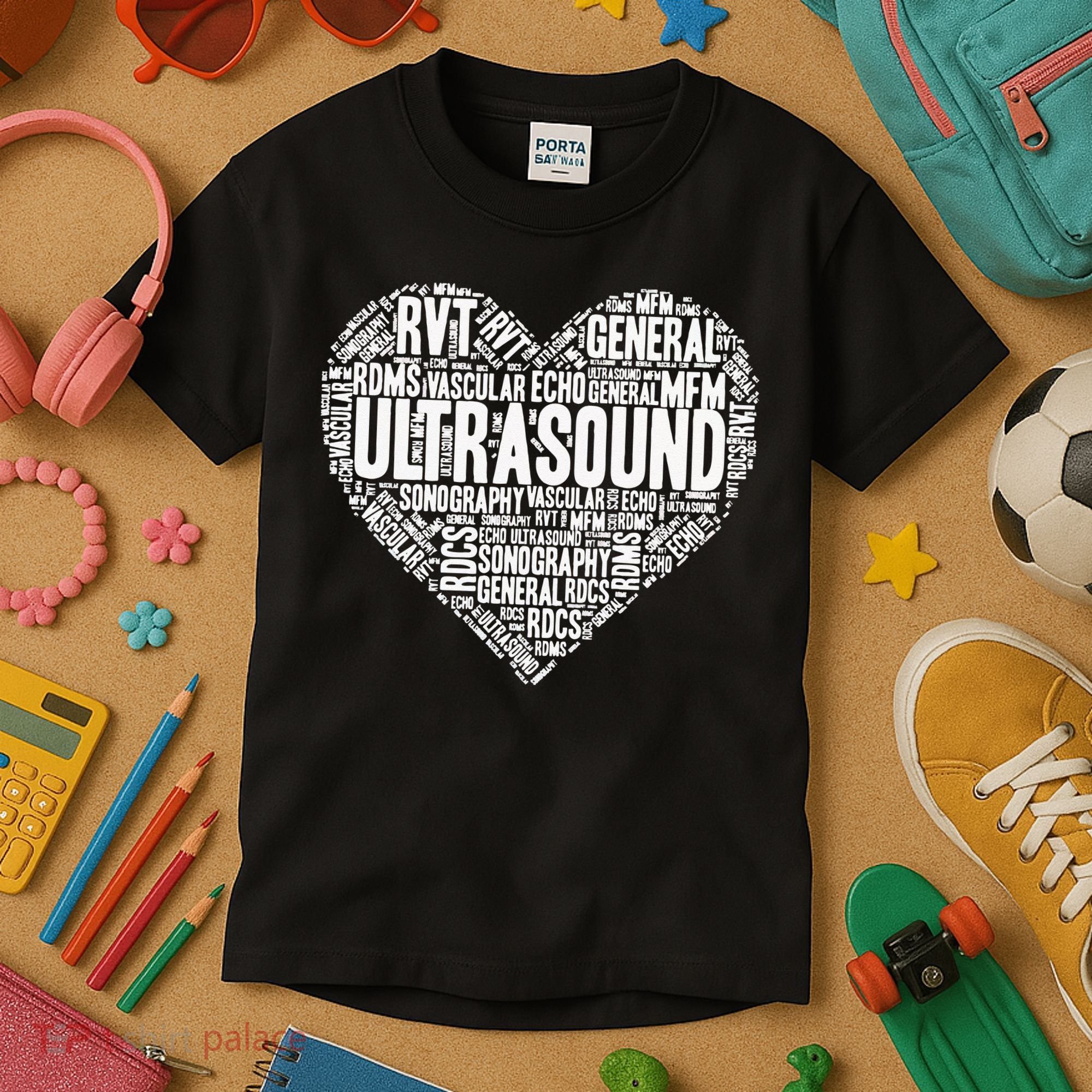 Ultrasound Tech Sonographer Radiology Sonography Heart 2 Kids T-Shirt