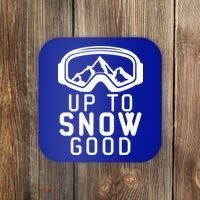 Up To Snow Good Ski Goggles Mountain Snowboarder Skiing Gift Cool Gift Coaster thumb 0