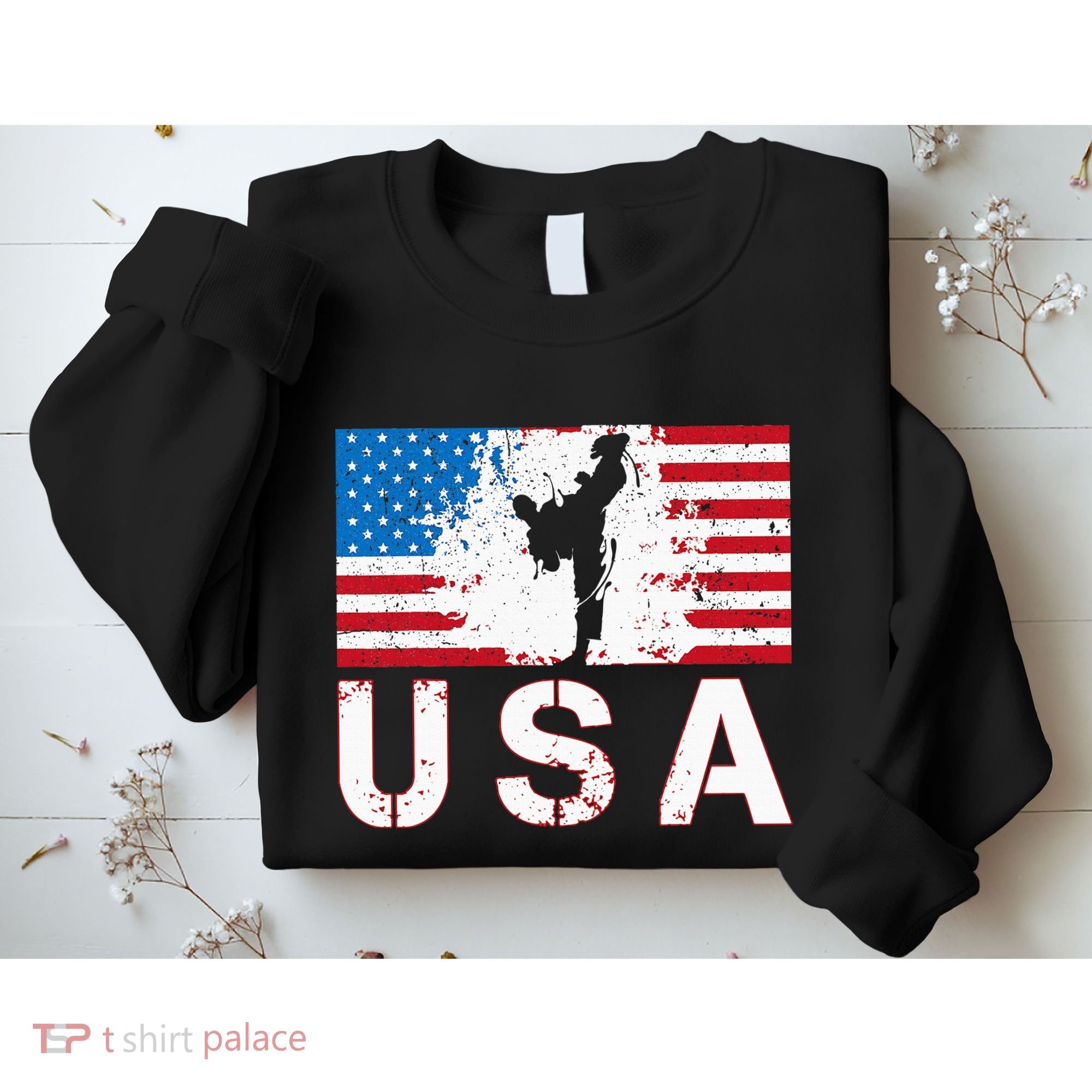 Usa Taekwondo Team American Flag Us Martial Sweatshirt