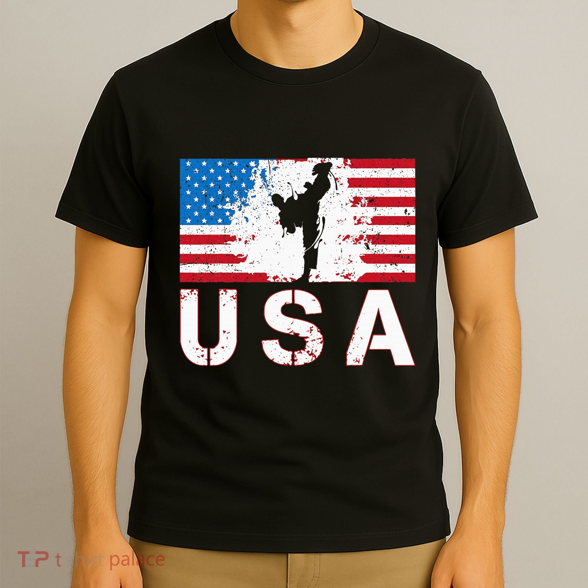 Usa Taekwondo Team American Flag Us Martial T-Shirt
