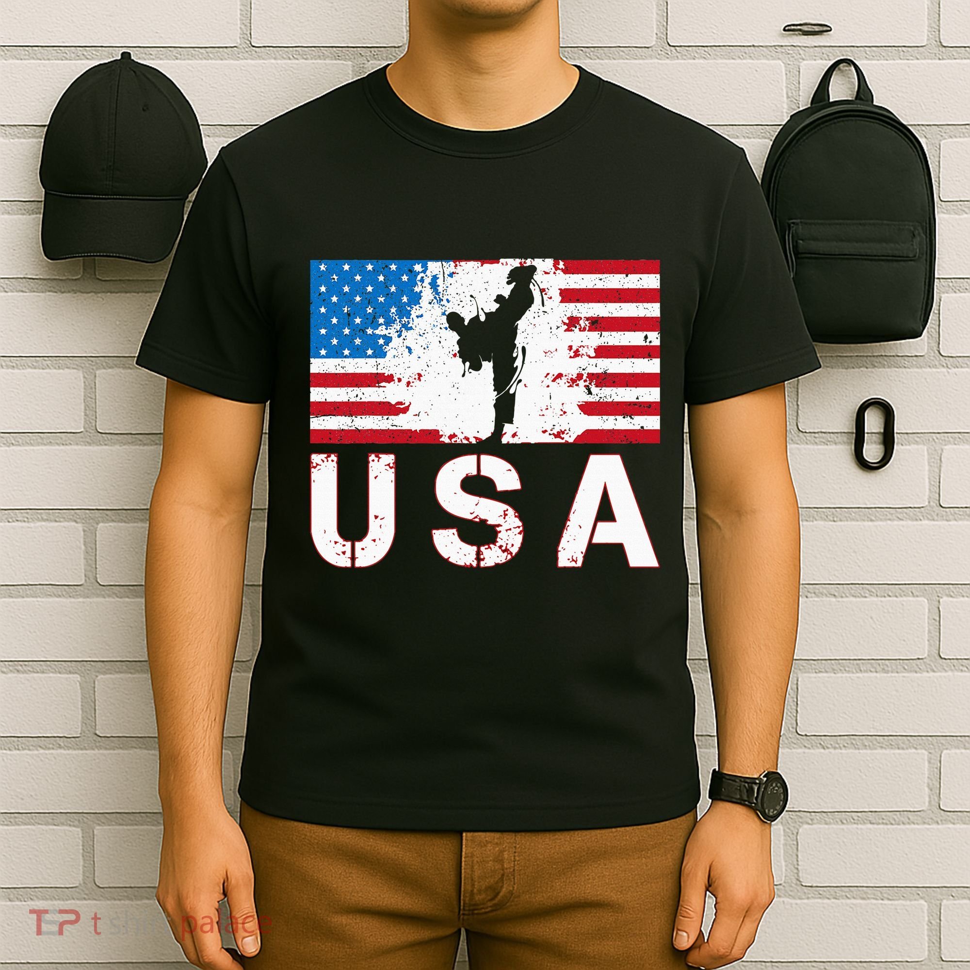 Usa Taekwondo Team American Flag Us Martial T-Shirt