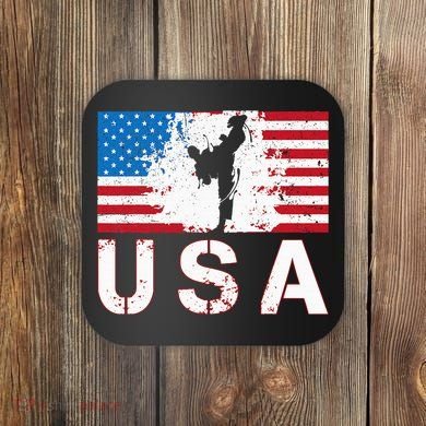 Usa Taekwondo Team American Flag Us Martial Coaster