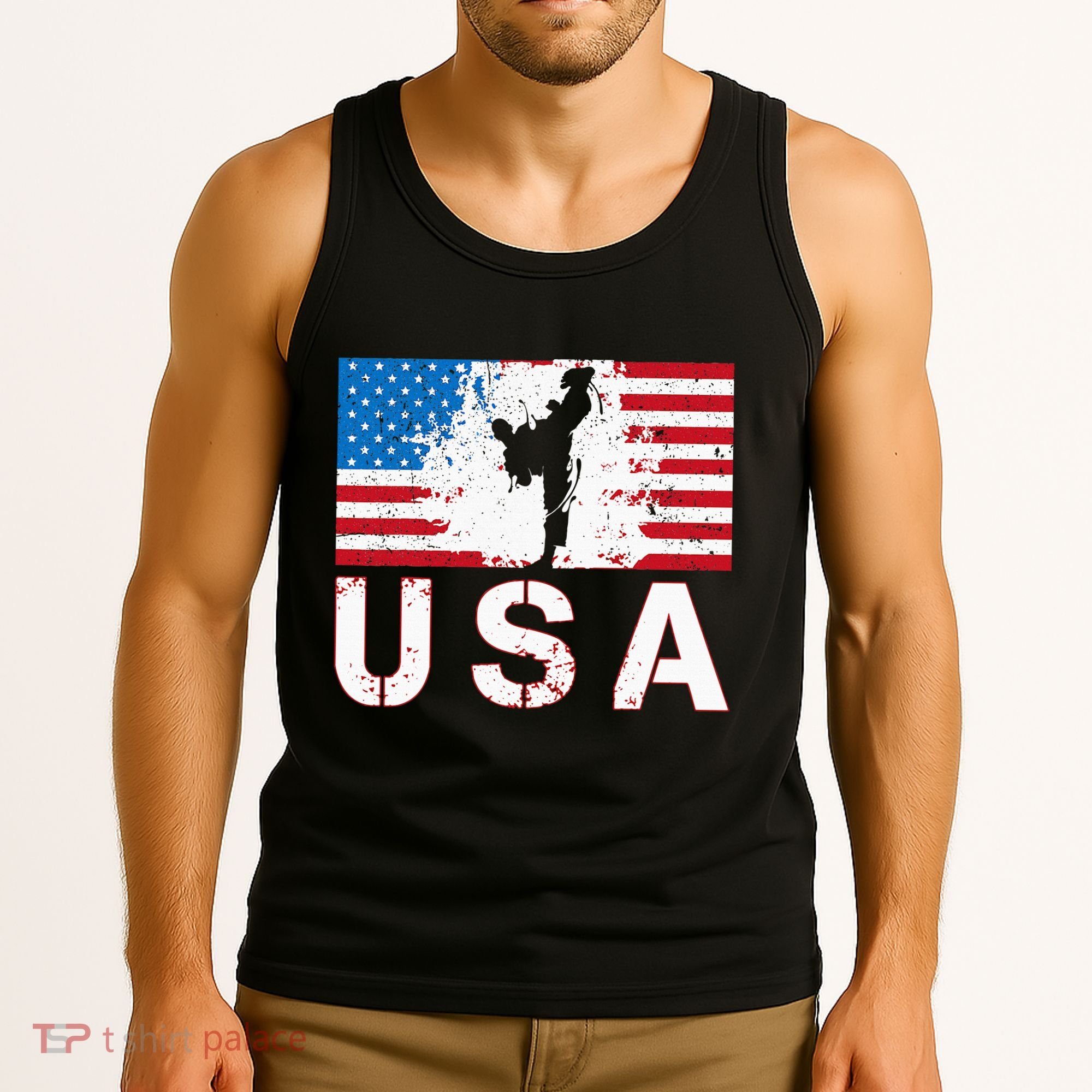 Usa Taekwondo Team American Flag Us Martial Tank Top