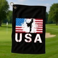 Usa Taekwondo Team American Flag Us Martial Golf Towel thumb 1