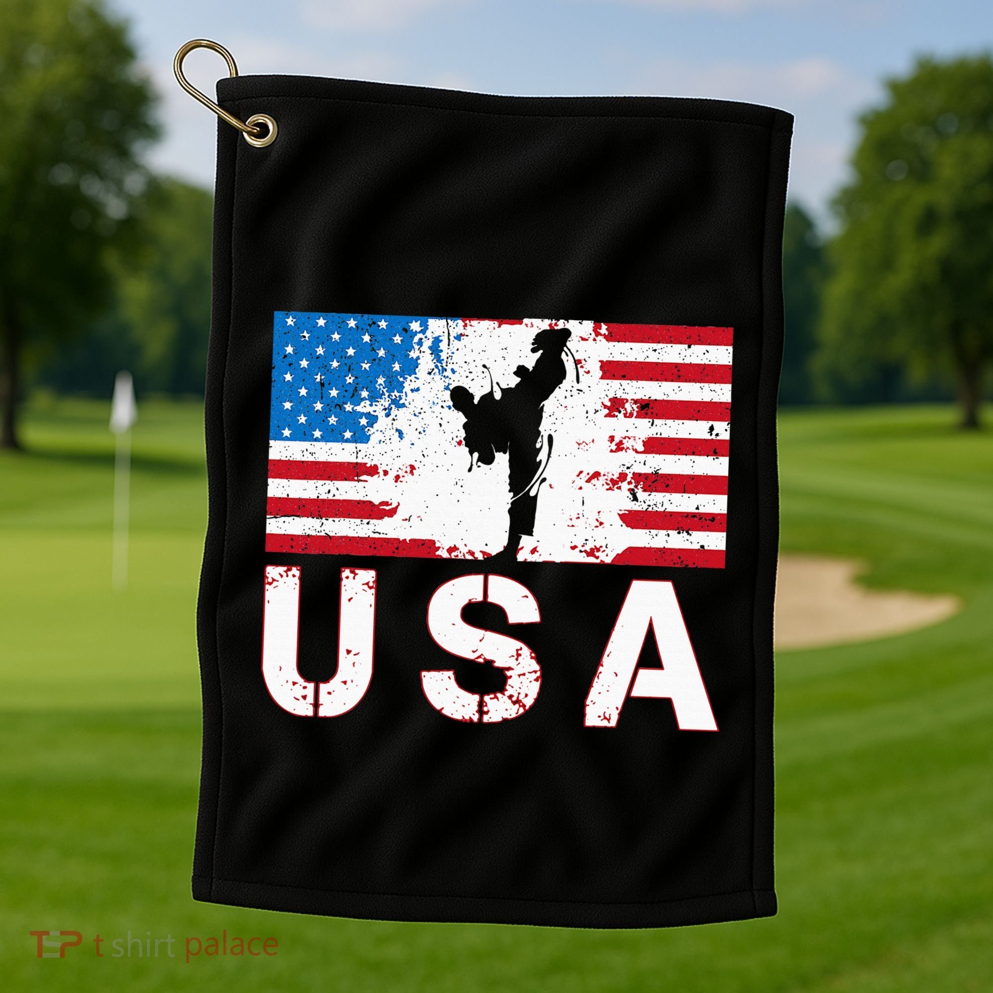 Usa Taekwondo Team American Flag Us Martial Golf Towel