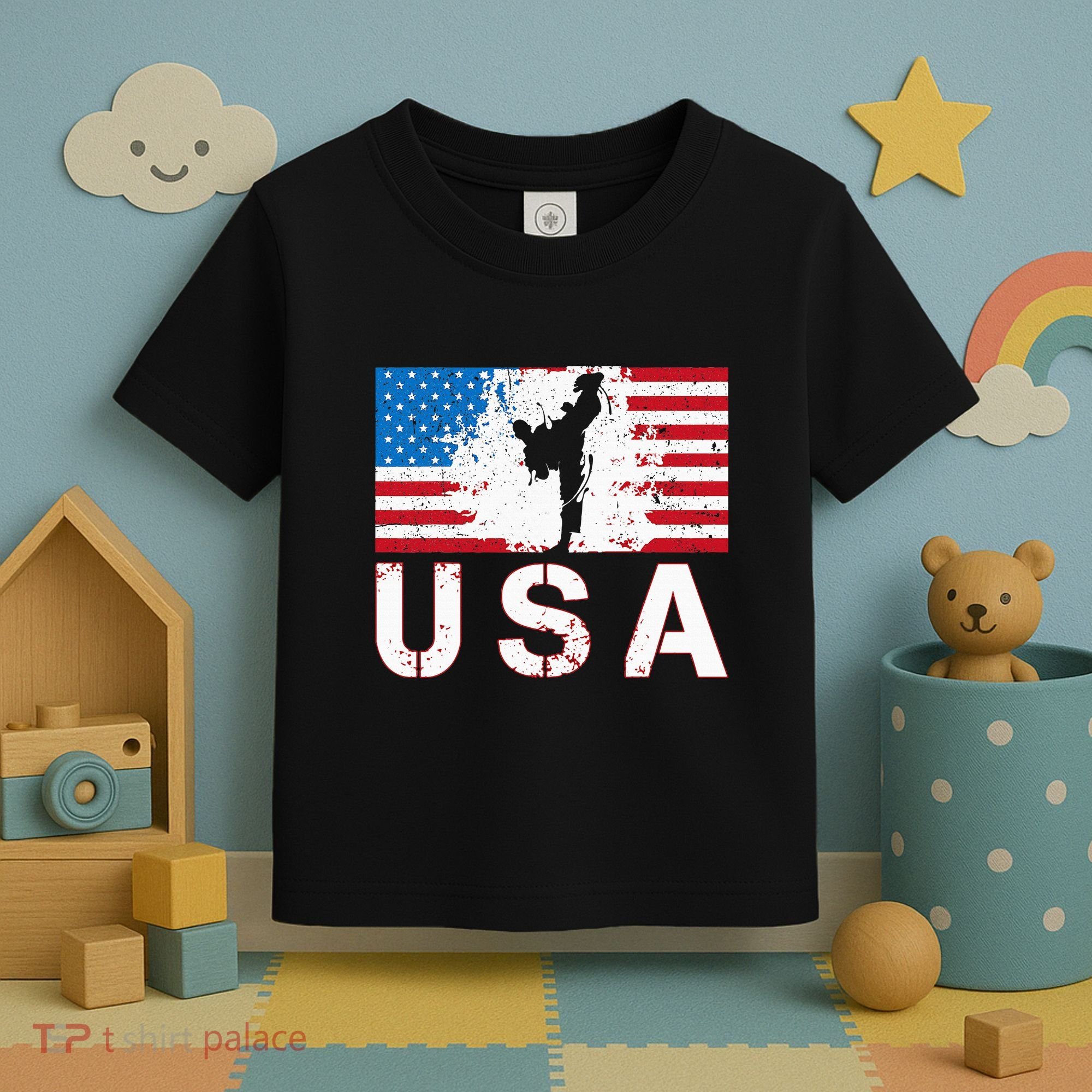 Usa Taekwondo Team American Flag Us Martial Toddler T-Shirt