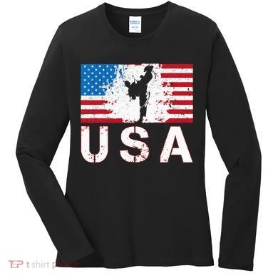 Usa Taekwondo Team American Flag Us Martial Women's Long Sleeve Shirt