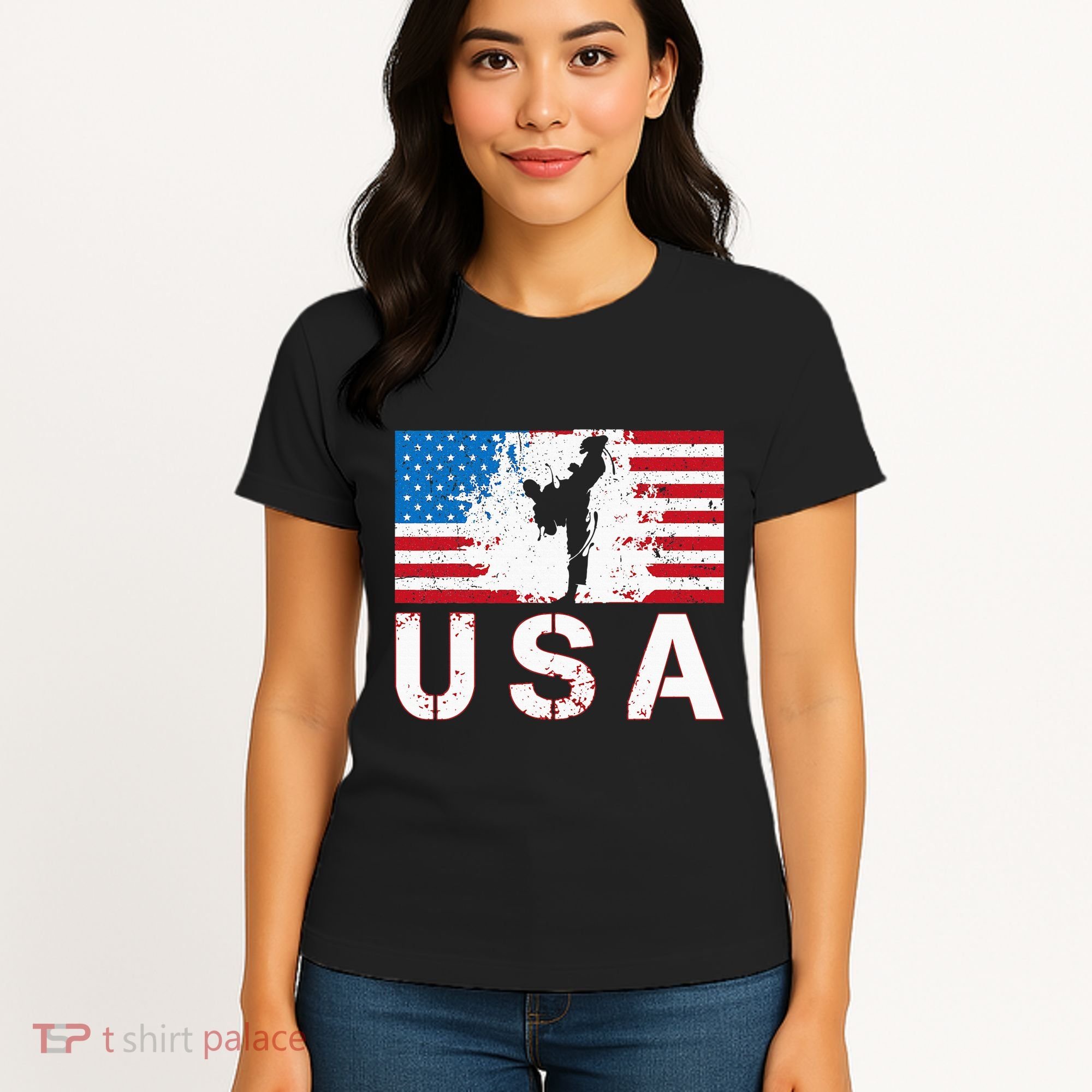 Usa Taekwondo Team American Flag Us Martial Women's T-Shirt