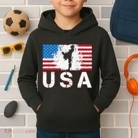 Usa Taekwondo Team American Flag Us Martial Kids Hoodie thumb 2