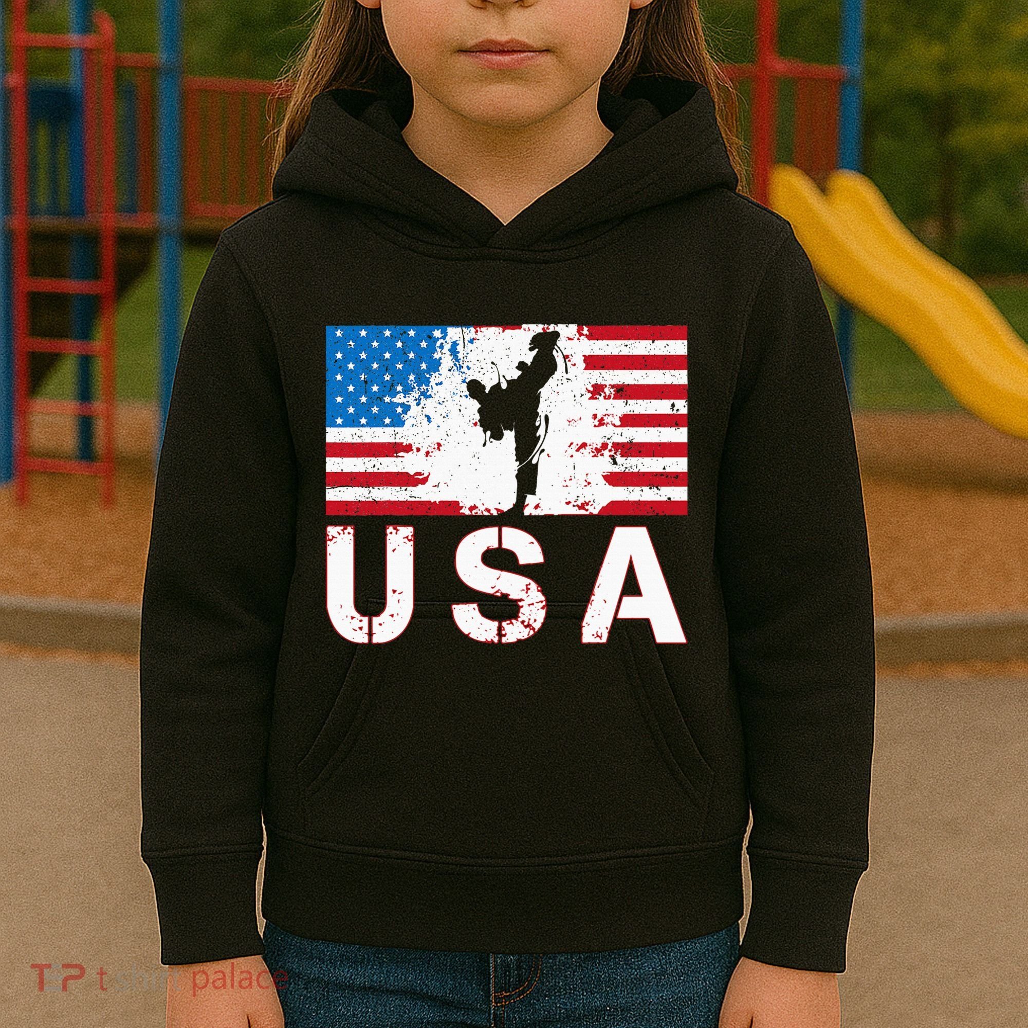 Usa Taekwondo Team American Flag Us Martial Kids Hoodie