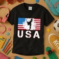 Usa Taekwondo Team American Flag Us Martial Kids T-Shirt thumb 3