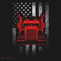 Us Trucking Us Flag With Truck Backpack thumb 2