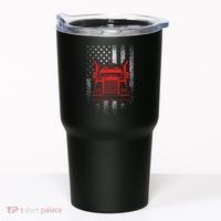 Us Trucking Us Flag With Truck Tumbler thumb 0