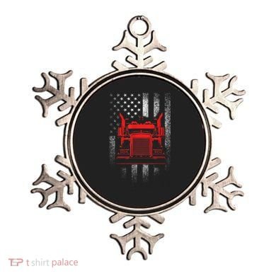Us Trucking Us Flag With Truck Ornament