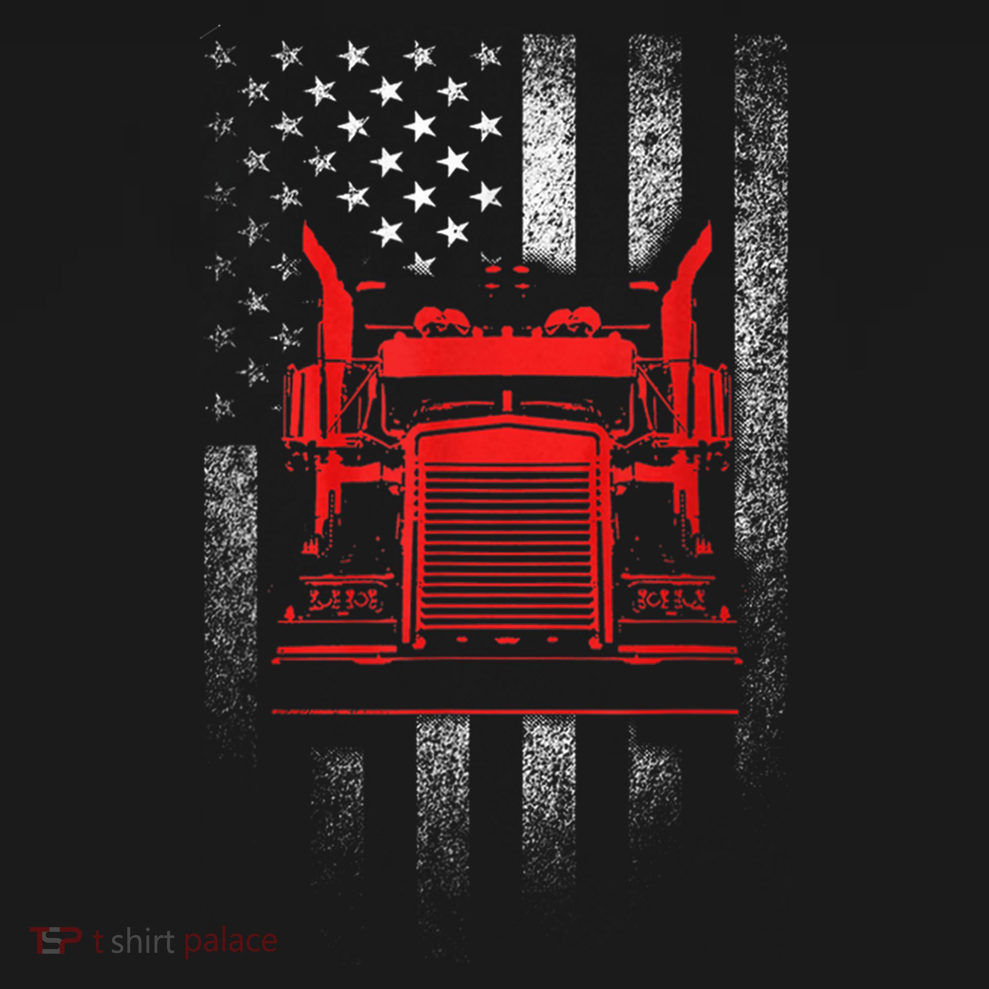 Us Trucking Us Flag With Truck Ornament