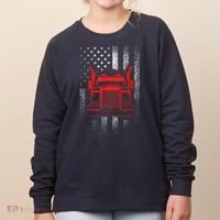 Us Trucking Us Flag With Truck Women's Sweatshirt thumb 0