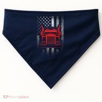 Us Trucking Us Flag With Truck USA-Made Doggie Bandana thumb 0