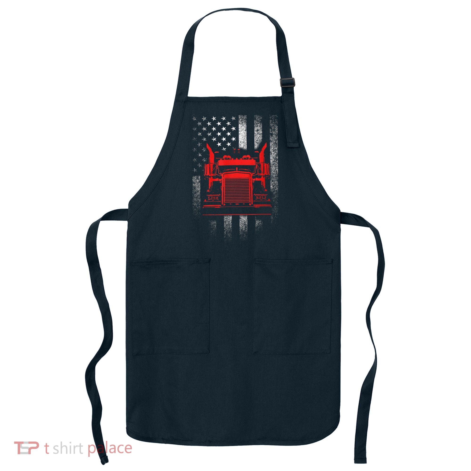 Us Trucking Us Flag With Truck Apron
