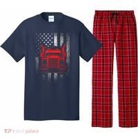 Us Trucking Us Flag With Truck Pajama Set thumb 0