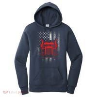 Us Trucking Us Flag With Truck Women's Hoodie thumb 0