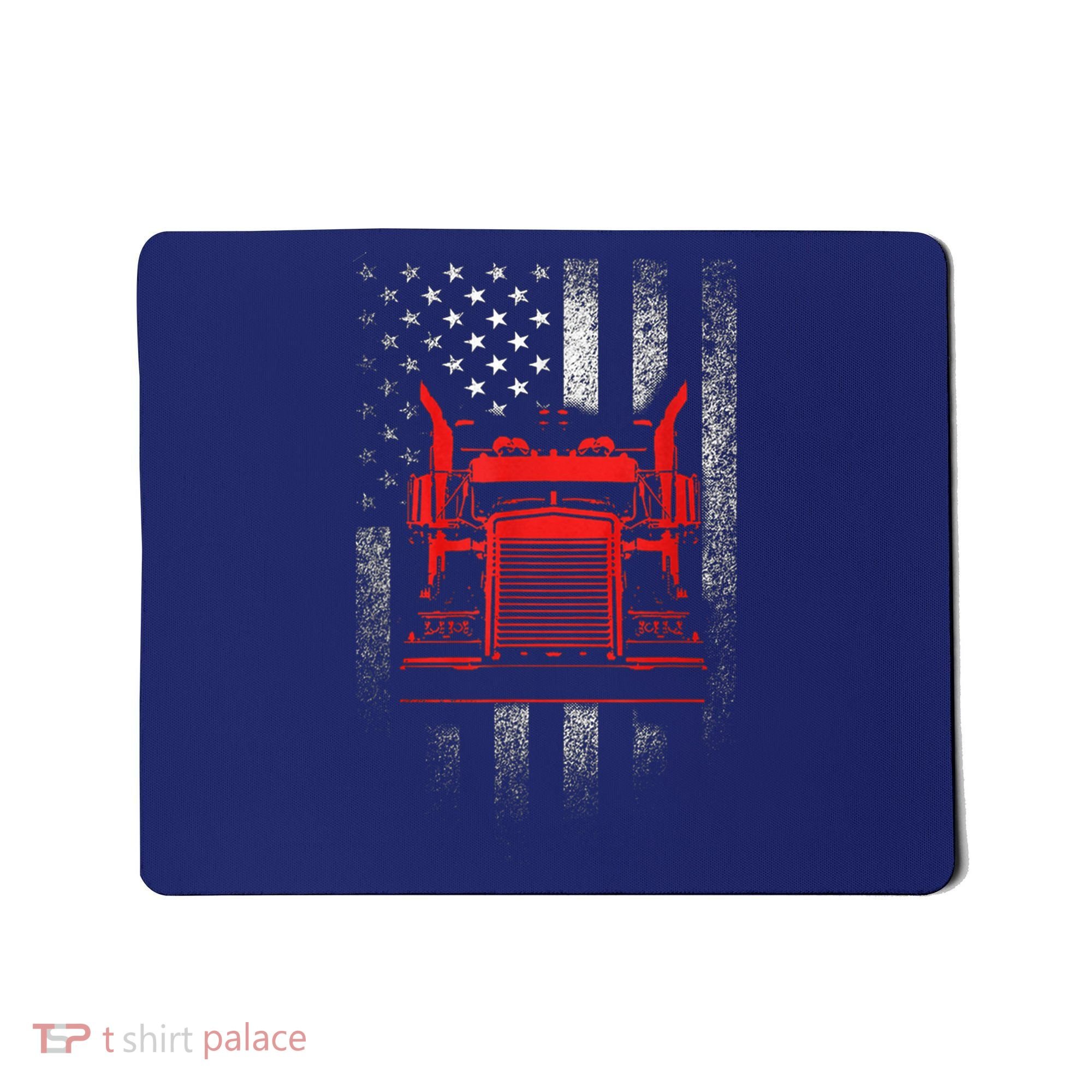 Us Trucking Us Flag With Truck Mousepad
