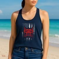 Us Trucking Us Flag With Truck Women's Tank Top thumb 2