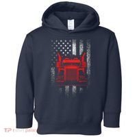 Us Trucking Us Flag With Truck Toddler Hoodie thumb 0