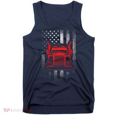 Us Trucking Us Flag With Truck Tank Top