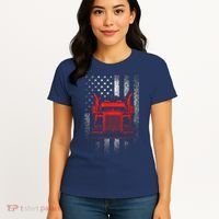 Us Trucking Us Flag With Truck Women's T-Shirt thumb 4