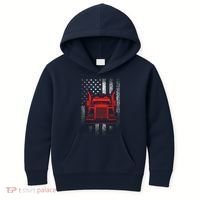 Us Trucking Us Flag With Truck Kids Hoodie thumb 0