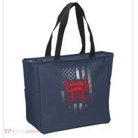 Us Trucking Us Flag With Truck Tote Bag thumb 2