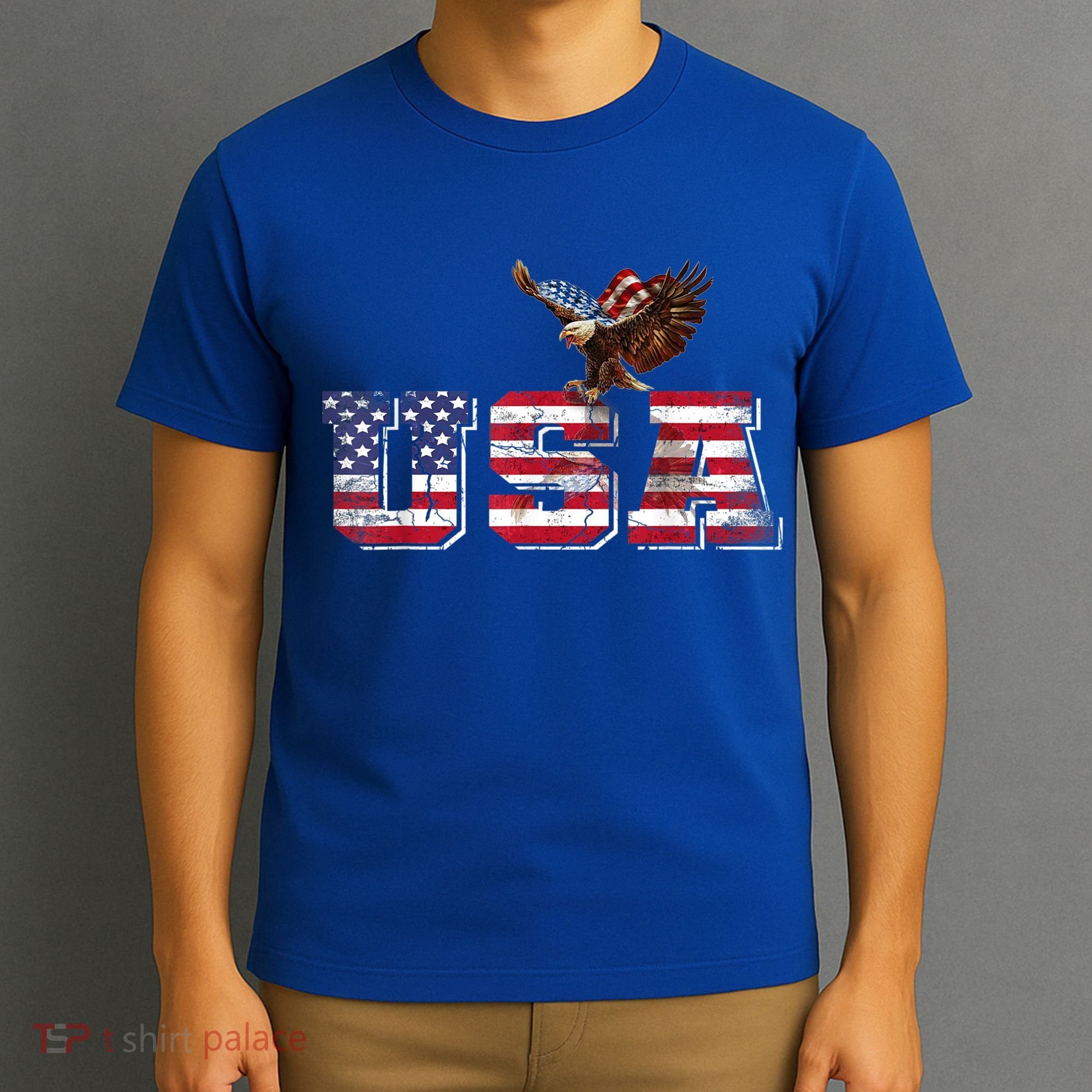 USA US American Flag Patriotic 4th Of July Bald Eagle Merica T-Shirt
